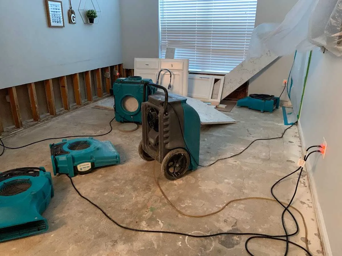 Dehumidifier in flood-cut room for Water Extraction & Removal in Goleta